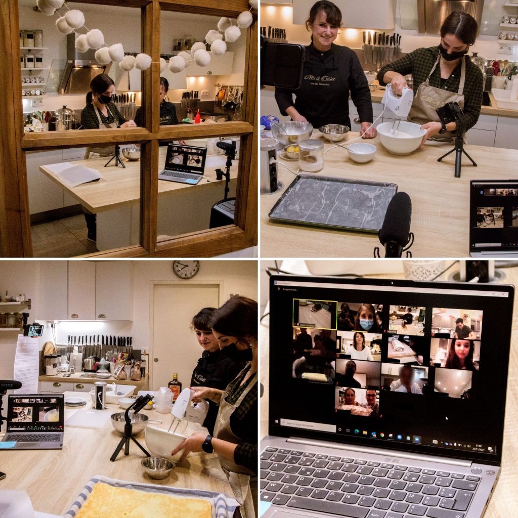 séance de cours de cuisine en visio organisée pour les salariés d'une entreprise
